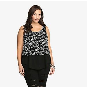 Torrid French Graffiti Challis Tank